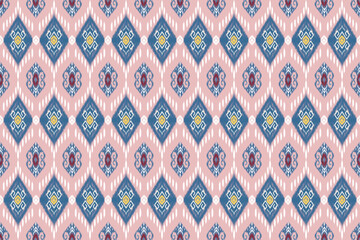 iKat Abstract Ethnic art. Seamless pattern in tribal, folk embroidery, print Design for carpet, cover wallpaper, wrapping, fabric, clothing