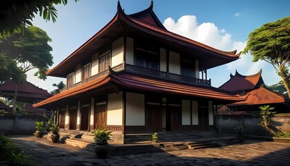 Obraz premium A traditional building full of magnificent history typical of Indonesia