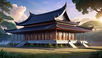 Obraz premium A traditional building full of magnificent history typical of Indonesia