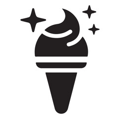 Ice cream silhouette  vector illustration sweet dessert outline.