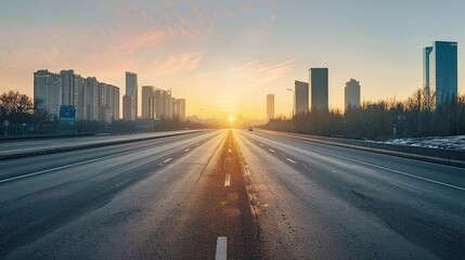 Fototapeta premium sunset in the city