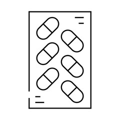 medicaments package line icon vector. medicaments package sign. isolated contour symbol black illustration