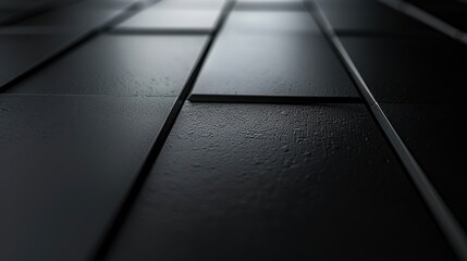 A black background with a glossy, reflective surface, creating a sleek and modern appearance, ideal for highlighting bold, vibrant elements or text, adding contrast and impact to the design