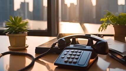 telephone on the office desk