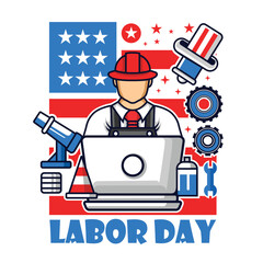 Labor Day commemoration illustration design for various printing and other needs