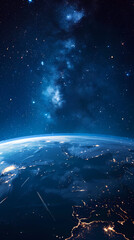 Naklejka premium Spectacular view of Earth from space