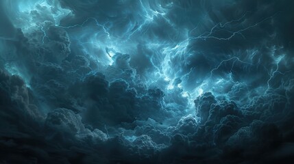 A dramatic sky background with dark storm clouds, lightning illuminating the scene, and a sense of impending weather changes, adding a dramatic and powerful element to the visual