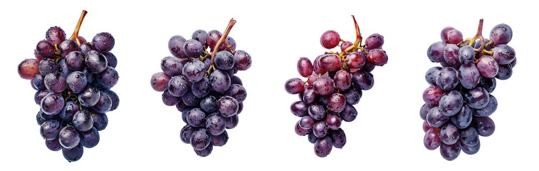 purple grapes on a white background