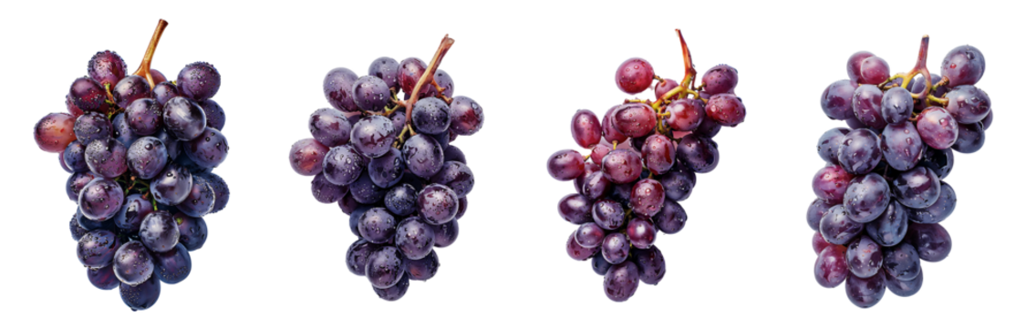 purple grapes on a white background