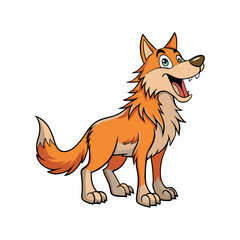 Howling Wolf Vector Illustration - Cartoon, Clipart, and Line Art Design