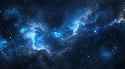 Obraz premium A mesmerizing space background featuring a vast expanse of deep black, dotted with countless stars, swirling nebulae, and distant galaxies, evoking the wonder and mystery of the cosmos