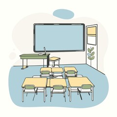 Classroom Scene illustration