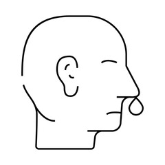 snot nose line icon vector. snot nose sign. isolated contour symbol black illustration