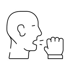 cough flu line icon vector. cough flu sign. isolated contour symbol black illustration