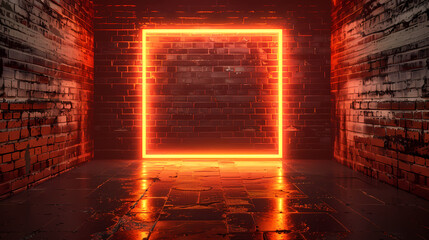 Orange neon frame