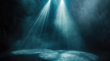 A spotlight background with focused beams of light illuminating a dark stage, creating a dramatic and intense effect that draws attention to the center of the scene