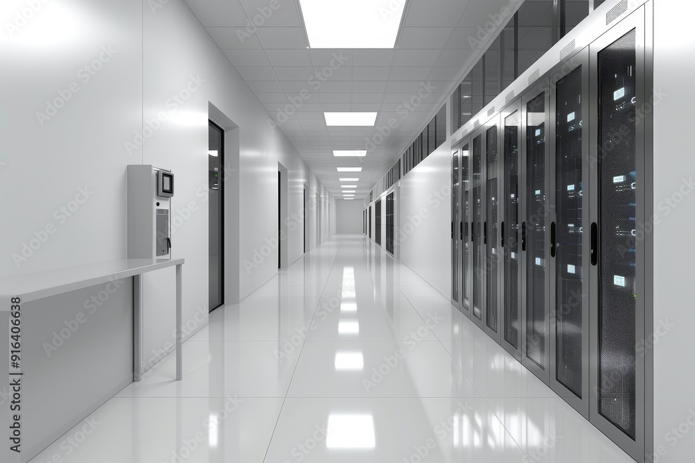 Aufkleber secure server room with biometric access control
