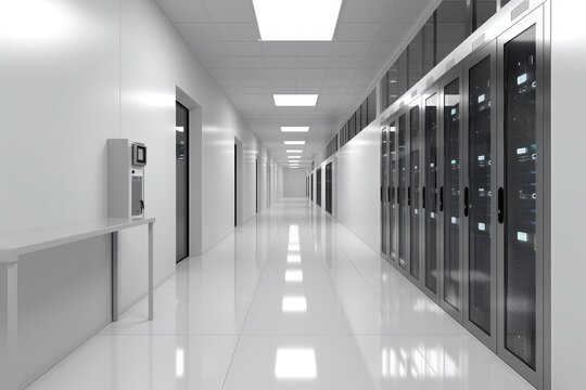 Secure server room with biometric access control