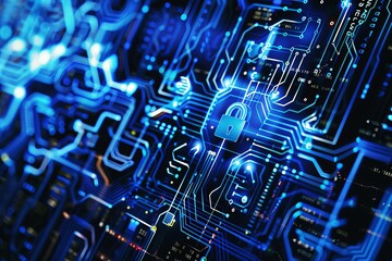 Obraz premium Abstract depiction of data protection mechanisms and protocols
