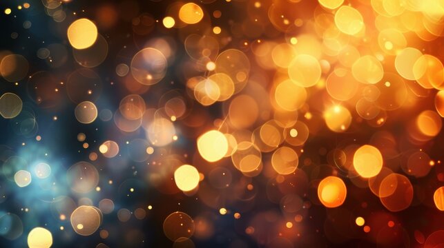 A bokeh background with soft, out-of-focus lights in warm tones, creating a beautiful and dreamy effect that adds elegance and sophistication to any design