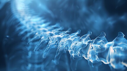 A high-definition X-ray image of the spine in a standing position, highlighting spinal alignment for scoliosis diagnosis, clear visualization of vertebrae, and curvature with minimal background noise,
