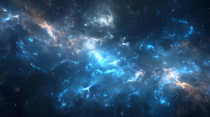 Fototapeta premium A vibrant nebula in deep space, filled with swirling clouds of gas and dust, illuminated by the light of distant stars.