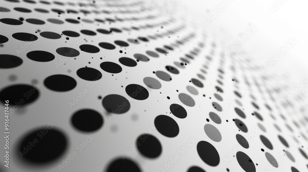 Poster simple circular dot pattern on a white background.