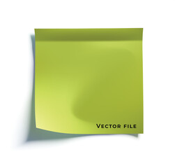 green post it reminder. Post it paper. vector illustration