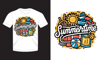 summer time vibes typography t-shirt design vector