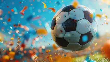 Soccer Ball Celebration with Confetti
