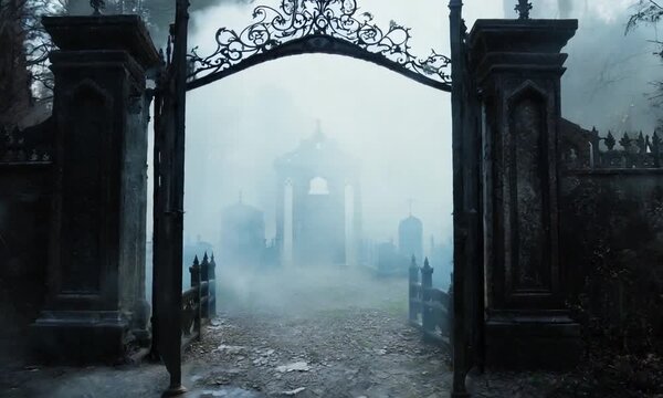 creepy old cemetery