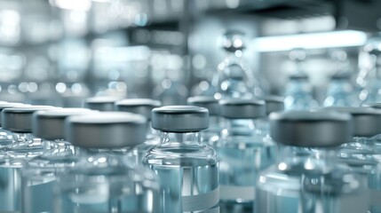 Close-up of Glass Vials in a Sterile Environment