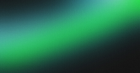 grainy color gradient background,green blue illuminated spots on black,  noise texture effect, copy space	