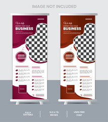 Business promotion roll up banner design templateCreative roll up banner template.