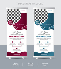 Business promotion roll up banner design templateCreative roll up banner template.