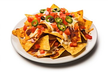 Lightning Loaded Nachos , white background.