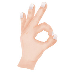 Ok hand isolated on white background