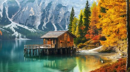 Fototapeta premium 1. The scenery of Lake Braies.