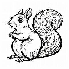 Obraz premium Cartoon of a Squirrel children coloring book page 