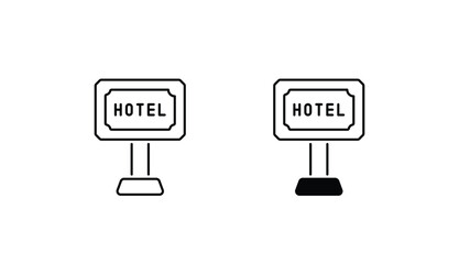 Hotel Sign icon design with white background stock illustration