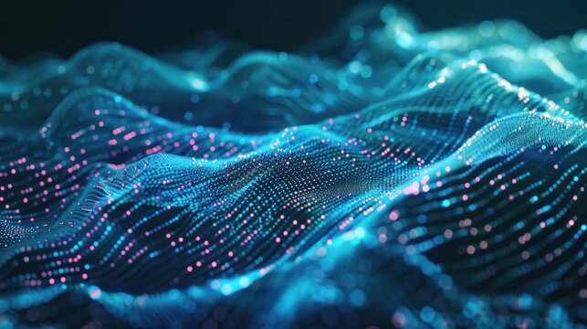 Lingkaran latar belakang kode biner digital - Terbang melalui rendering 3D abstrak dari jaringan kode biner data teknologi ilmiah yang menyampaikan konektivitas, kompleksitas