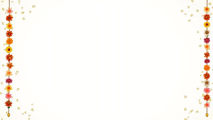 frame made of red and yellow flowers