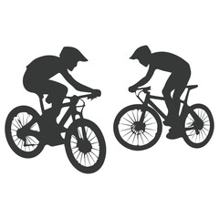 Obraz premium Bicycle icon. Bicycle race symbol. Cycling race flat icon. Cyclist sign. Road Cyclist Silhouette. sports, riders silhouettes cycling silhouette 