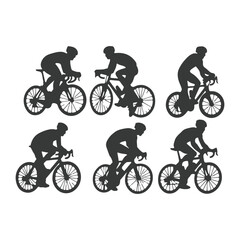 Obraz premium Bicycle icon. Bicycle race symbol. Cycling race flat icon. Cyclist sign. Road Cyclist Silhouette. sports, riders silhouettes cycling silhouette 