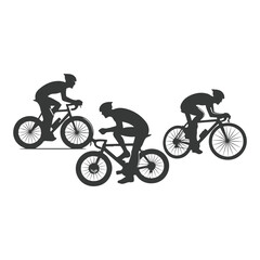 Bicycle icon. Bicycle race symbol. Cycling race flat icon. Cyclist sign. Road Cyclist Silhouette. sports, riders silhouettes cycling silhouette 