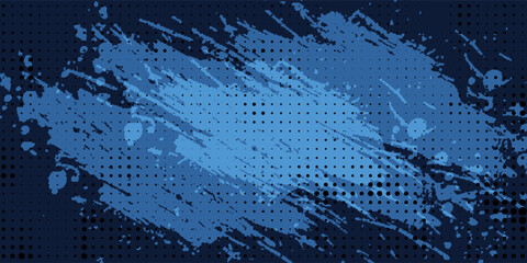 Abstract and Colorful Brush Background with Halftone Effect. Brush Stroke Illustration for Banner, Poster, or Sports Background.