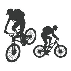 Obraz premium Bicycle icon. Bicycle race symbol. Cycling race flat icon. Cyclist sign. Road Cyclist Silhouette. sports, riders silhouettes cycling silhouette 