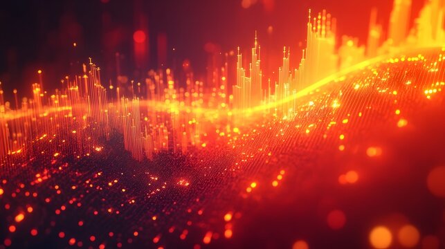 Futuristic Financial Data Visualization with Dynamic Market Trend Analytics