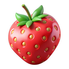 Fototapeta premium Strawberry 3d on transparent background