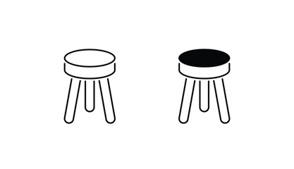 Stool icon design with white background stock illustration